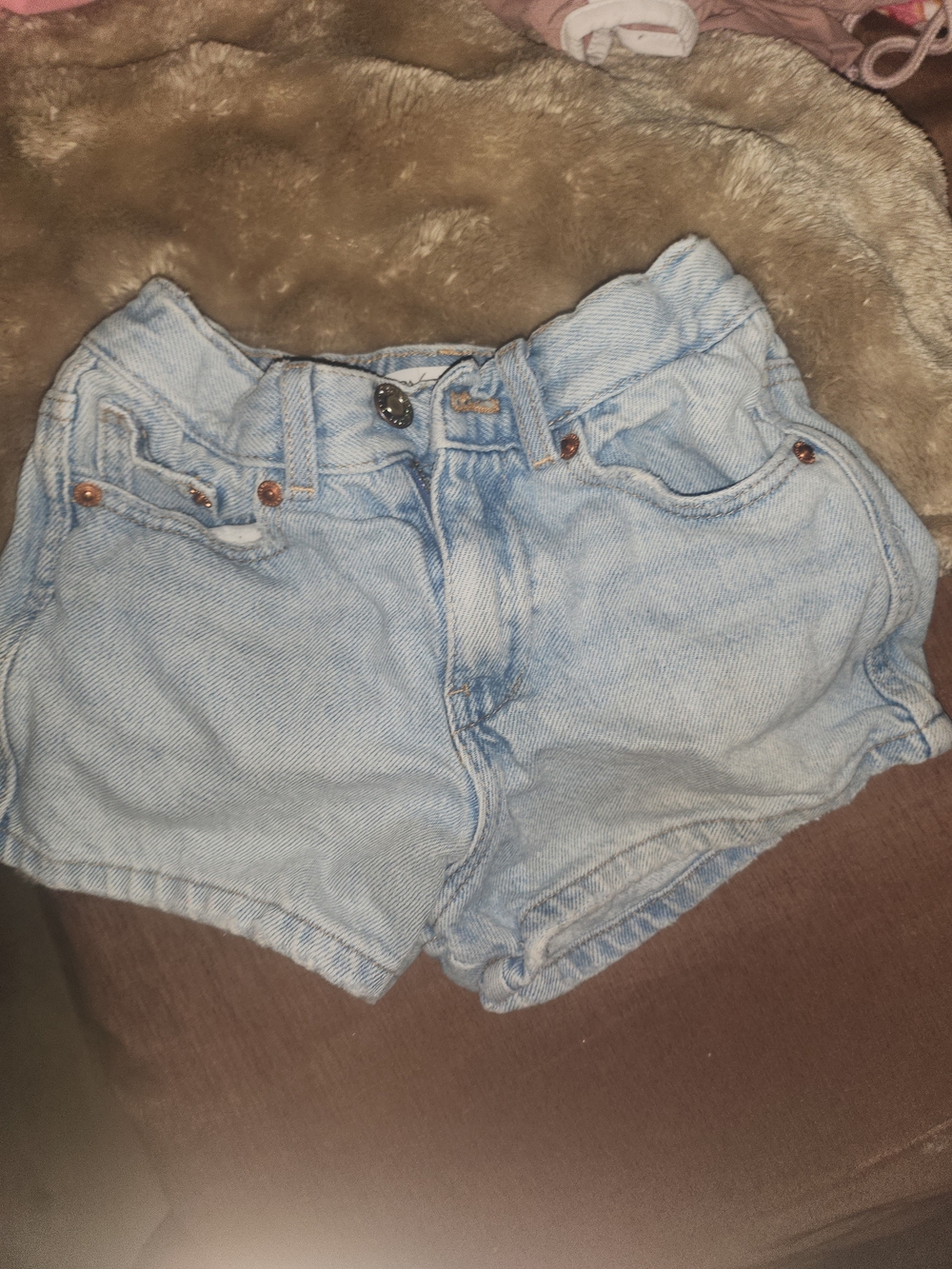 Zara Light Wash High-Rise Denim Shorts